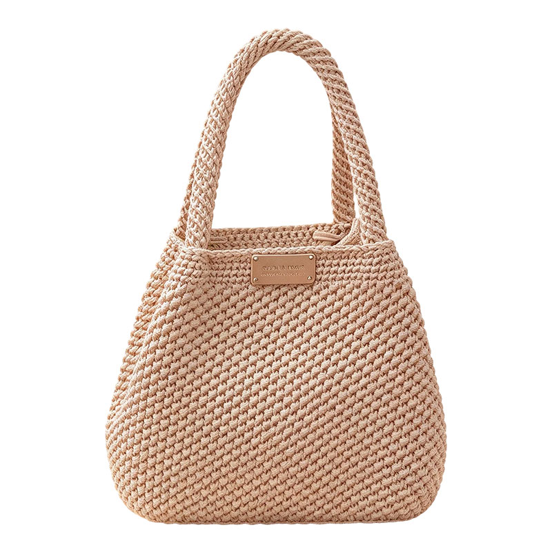 Handwoven Blush-Pink Tote Bag